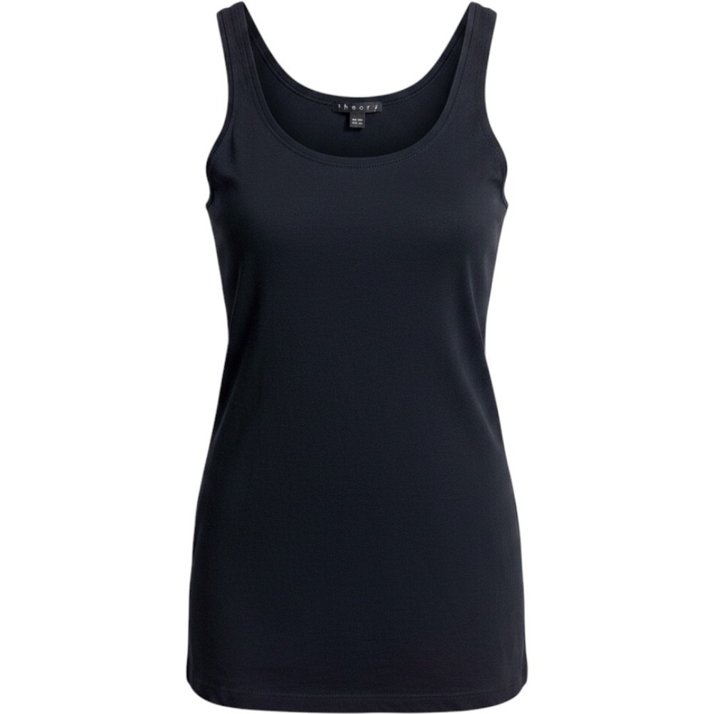 Theory Womens Black Scoop Neck Tank Top One Size Fits All Sleeveless Layering